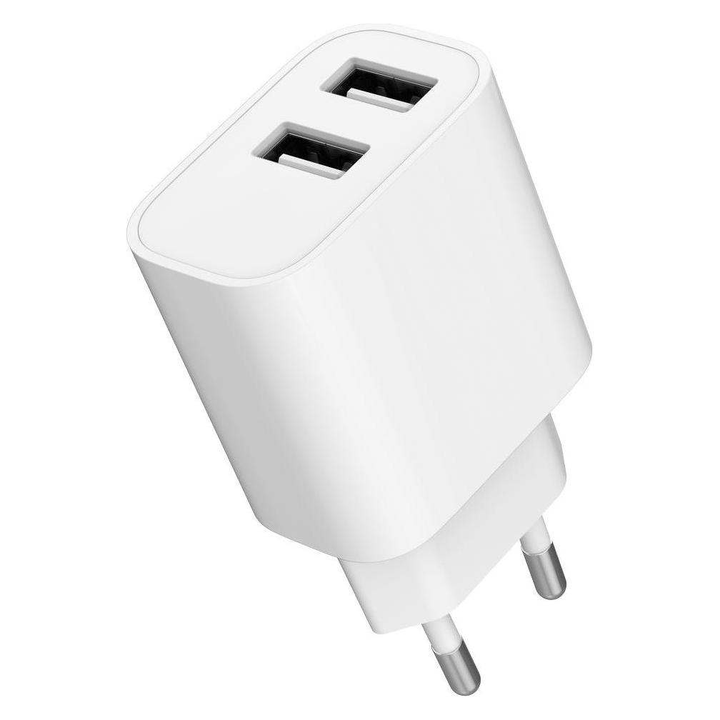 Gembird CHARGER USB UNIVERSAL WHITE/2P TA-UC-2A12-01 (24 W, 2 Ports) (TA-UC-2A12-01)