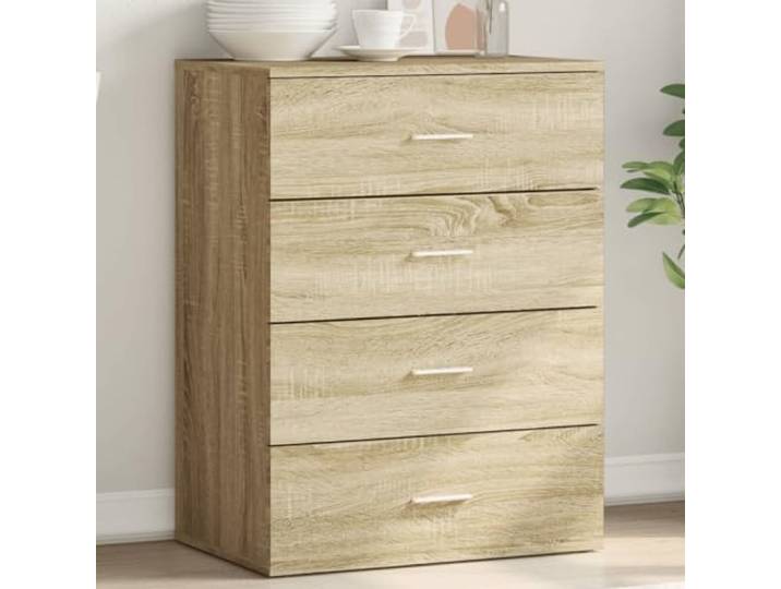 HEFZGDB Sideboard Sonoma-Eiche 60x39x80 cm aus Holzwerkstoff im modernen Design für die Wohnzimmereinrichtung, robust mit feuchtigkeitsbeständiger Oberfläche und langlebig mit hoher