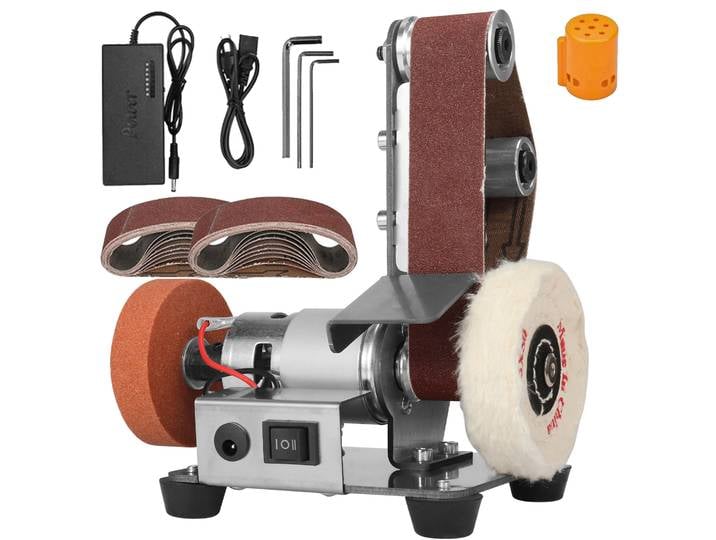 Mini ponceuse à bande électrique à régulation de vitesse, meuleuse de polissage à bande multifonctionnelle pour affûtage de couteaux, Tool110-220V de meulage bricolage