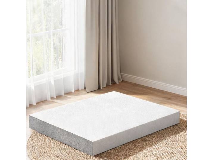 Beds and Frames and with Blanc Tissu Tricoté (100 and 74.8 x 55.1 x 5.9 in poche latérale