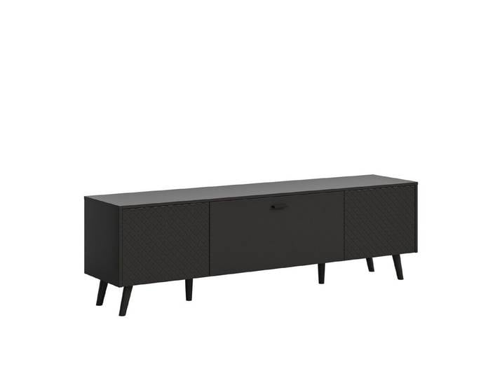 Newroom Lowboard Grau 185 cm, TV Lowboard Grau TV Schrank TV Board Wohnzimmer mit - Push to open
