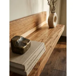 Wandregal MUMBAI Massivholz Hängend Landhausstil, Akazie 80x23x17 cm