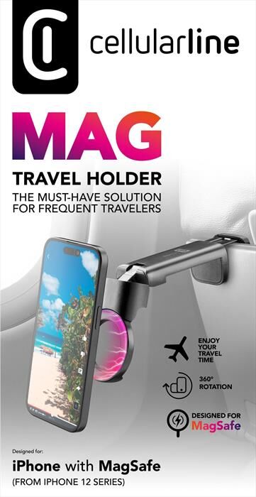 Cellular Line Supporto Passivo Mag Travel Holder Per iPhone-nero