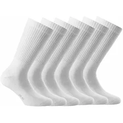 Rohner Basic Unisex Sport Socken, 6er Pack - Basic Sport, einfarbig Weiß / 43-46