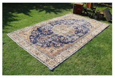 Sussexhome "Vintage Handmade Area Rug 6'5"" x 8'11"" - Authentic Anatolian Wool Rug, - 2' x 6' Runner"