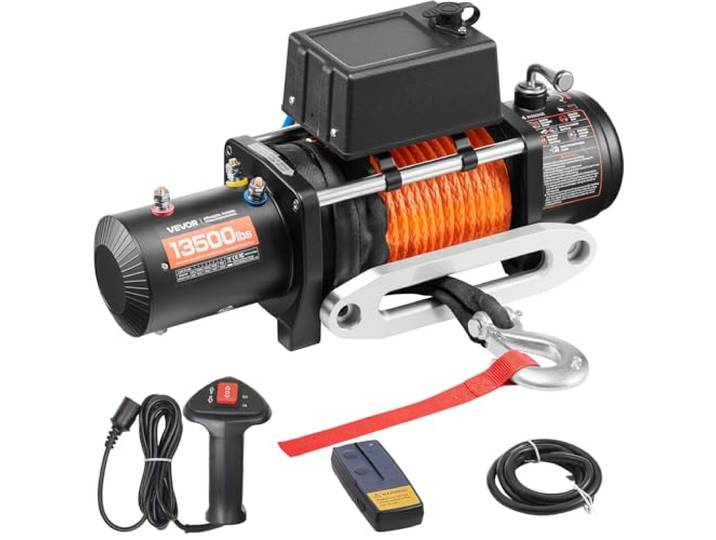 VEVOR Elektrische lier 6100 kg trekkracht 12 V DC vrachtwagenlier motorlier