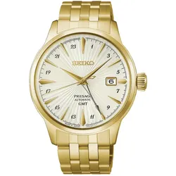 Seiko Presage Cocktail Time GMT Automatik 40 mm Edelstahlband Silber Herrenuhr HCB004J1
