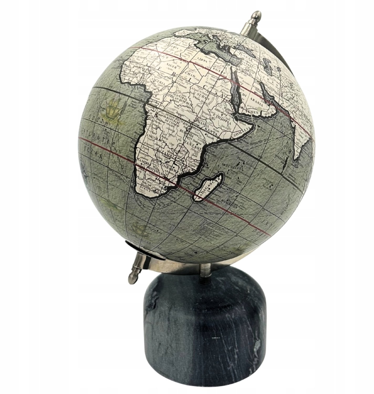 Decoratieve Wereldbol met Stenen Voet - 30 cm - Elegant Interieur Decoratie voor op Tafel