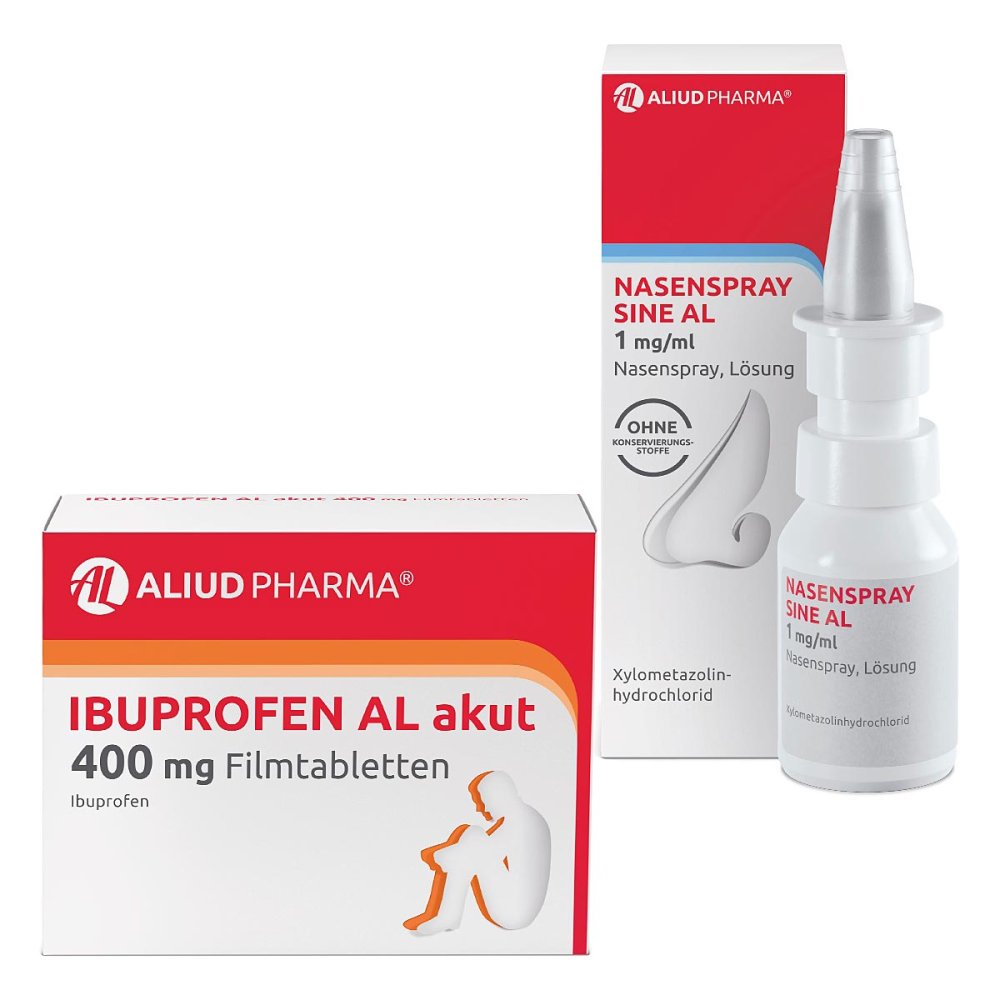 ALIUD Pharma GmbH Ibuprofen Al Akut 400 Mg Tabletten & Sine Al 1 Mg/ml Nasenspray 08104358