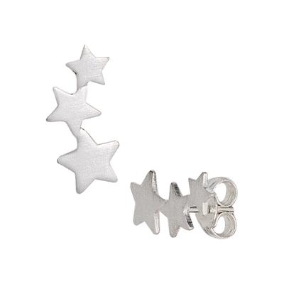 Paar Ohrstecker JOBO "Sterne", silber (silber 925), Ohrringe, Damen, Silber 925 (Sterlingsilber), 925 Silber