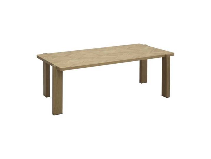 sweeek - Table basse vintage rectangulaire décor bois plateau effet chevrons ZALA