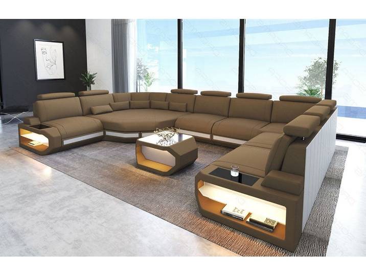 Wohnlandschaft Asti U-Form aus Stoff