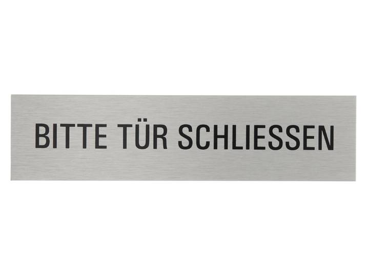 Alu-Schild Bitte Tür schliessen 16 × 4 cm
