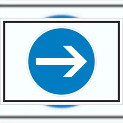 HB-Druck Aufkleber Fahrtrichtung hier rechts Symbol A2 (420x594mm)