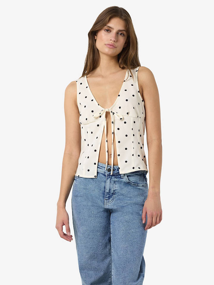 Noisy may Blusentop in Creme - S