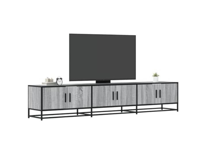HEFZGDB TV-Schrank Grau Sonoma 210x35x41 cm Holzwerkstoff mit Metallgestell und reichlich Stauraum für Wohnzimmer, robuste Oberplatte, langlebiges Möbelstück, Aufbewahrung