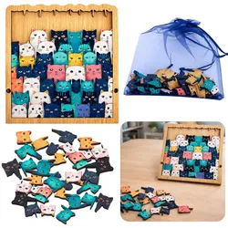 Holzpuzzle Kätzchen, pädagogisches Puzzle-Rahmen-Set, Tasche, 62 Teile.