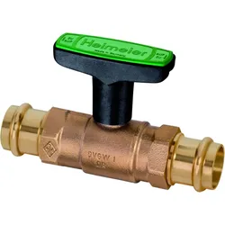 Heimeier Globo Trinkwasser-Kugelhahn 0672-22.000 22 x 22 mm, Viega Pressanschluss mit SC-Contur, Rotguss