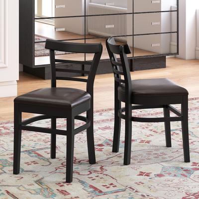 Lirago Set of 2 Wooden Dining Chair with Rubber Wood Legs for Restaurant