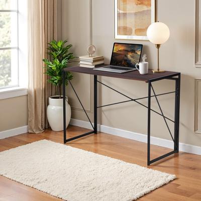 Homylin Folding Desk, Space-Saving Writing Table with Metal Frame