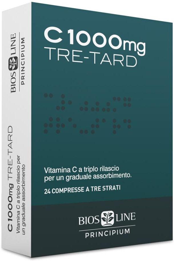 BIOS LINE SpA Principium C Tre-Tard 24 Compresse 1000mg - Integratore di Vitamina C ad Alto Dosaggio