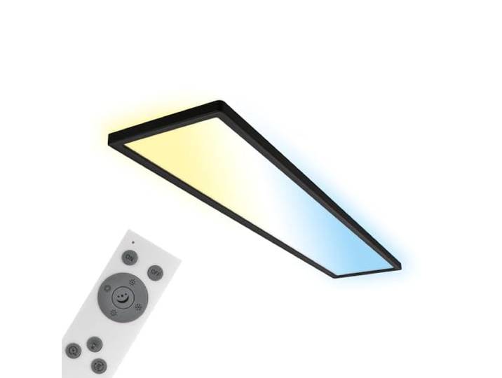 BRILONER - LED Deckenlampe 98cm mit indirektem Licht, flach, dimmbar, CCT, Lampe, Deckenleuchte, Wohnzimmerlampe, LED Panel, Küchenlampe, Schlafzimmerlampe, Flur, 98x20x3 cm, Schwarz