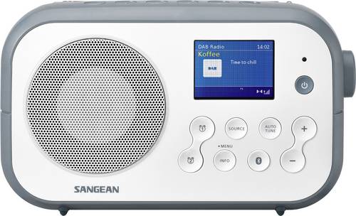 Sangean DPR-42BT White-Stone Blue Kofferradio DAB+, UKW Bluetooth Weiß, Stein