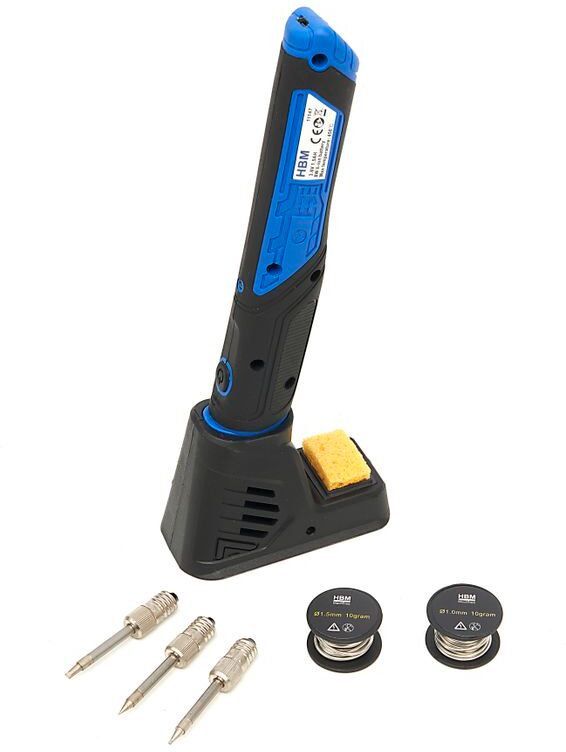 Saldatore Professionale HBM 3,6 Volt 8 Watt a Batteria Inclusi 3 Punta di Saldatura
