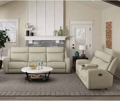 Furniture of America Kingsley 2-Piece Top Grain Leather Manual Recliner Sofa Set