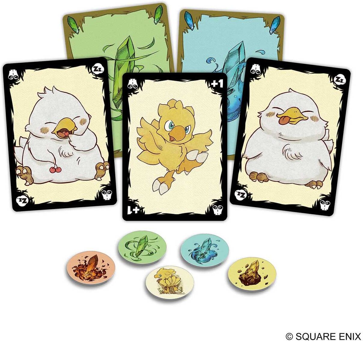 Chocobo's Crystal Hunt Deluxe Card Game by Square Enix, Card Game for 1-4 Players, Includes Chocobo's Dungeon ; Monsters Expansion