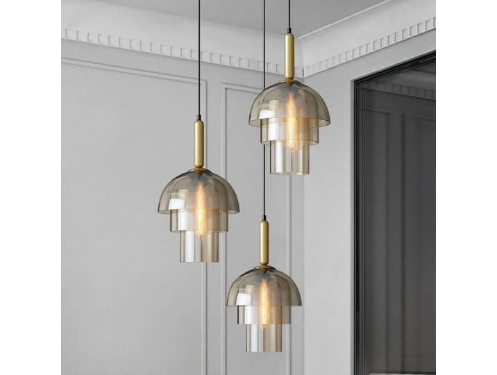 Plafonnier LED Suspendu en Verre au Design Vintage, Luminaire Décoratif d'Nik, Idéal pour un Salon, un Restaurant, un Couloir ou un Bar