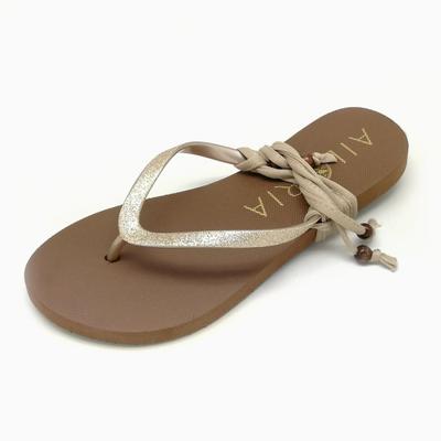 Zehentrenner AILORIA "Zehensandalen PAMPELONNE", Damen, Gr. 39, gold, Obermaterial: 100% PVC PVC., Schuhe Zehentrenner