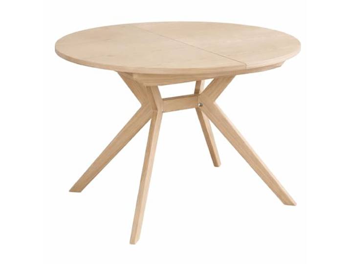 RAGABA Ausziehbarer Esstisch 110cm Biju, Runder esstisch 6 Personen, Natürliches Eschenholz und MDF-Platte mit natürlichem Eschenfurnier beschichtet, Esche