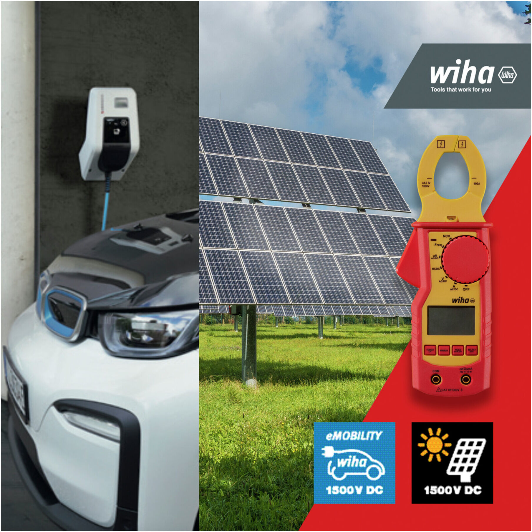 Wiha Strommesszange bis 1.000 V AC, CAT IV inkl. 2x AAA-Batterieninkl. 2x AAA-Batterien (45219)