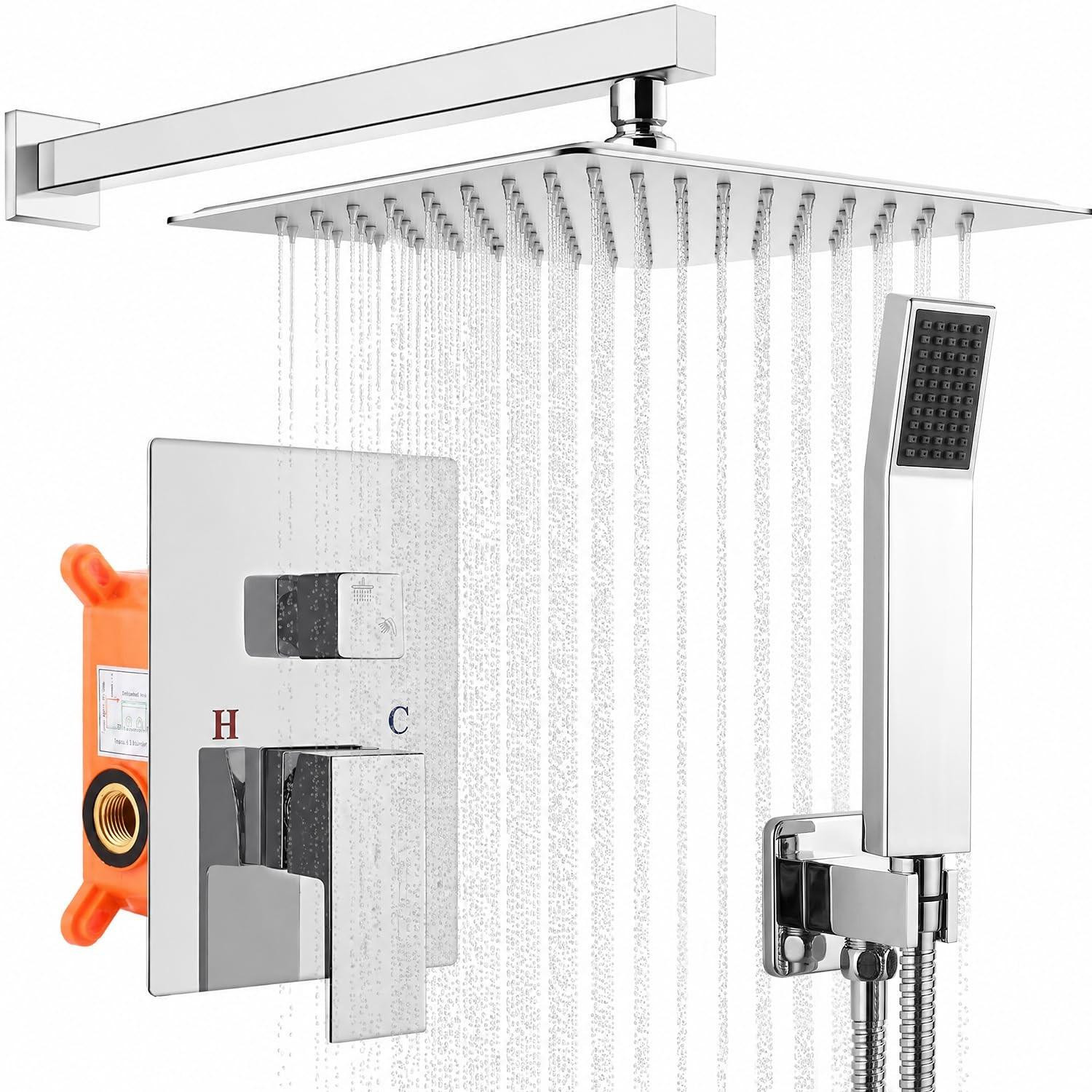 Merkloos Inbouw Douche Systeem met Regendouche en Handdouche