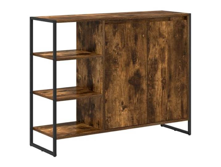 Kaorsrow Seitenschrank Raucharbe 96,5 x 30 x 75 cm Holzwerkstoff Stabiler Beistellschrank mit 2 Türen und verstellbaren Einlegeböden für mehr Ordnung im Wohnzimmer oder Flur.