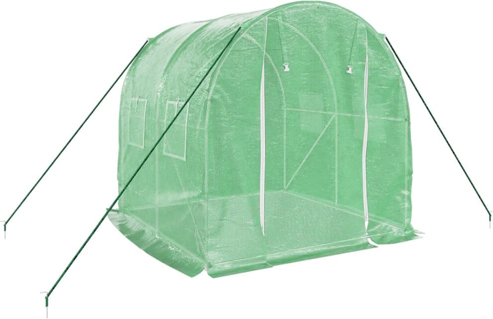 vidaXL Serre avec cadre en acier vert 4 m² 2x2x2 m