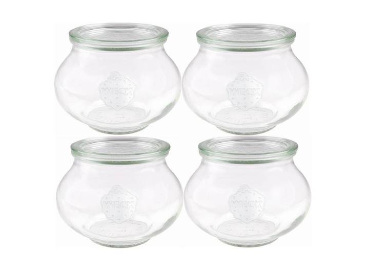 Einmachglas WECK 1000 ml, 4 Stück , transparent, Glas, Lebensmittelaufbewahrungsbehälter, Einmachglas
