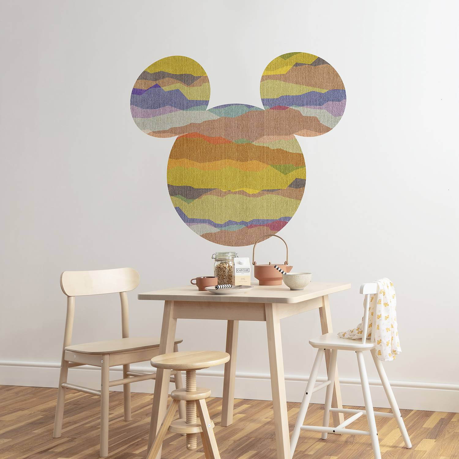 home24 Vlies-fotobehang Mickey Head, meerdere kleuren, 127 x 127 cm