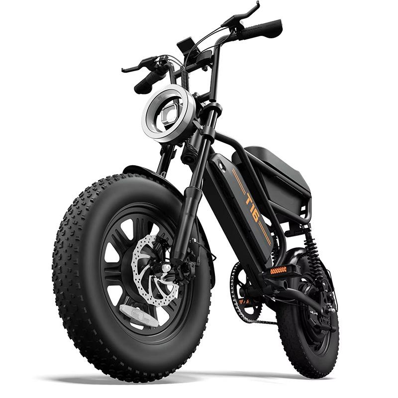 URLIFE T16 E-Bike für Erwachsene, 250-W-Motor, 48 V 13 Ah Akku, 16-Zoll geländegängige Reifen, Stadt- und Offroad-E-Bike