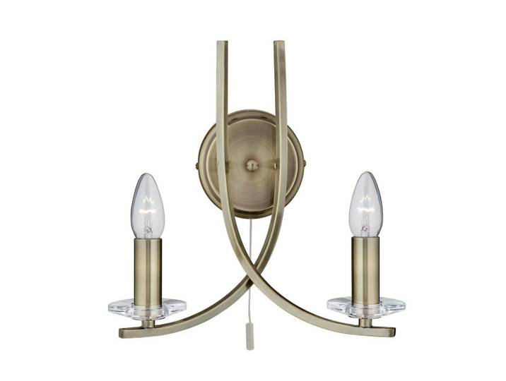 Searchlight Wandleuchte Ascona, Messingfarben, Metall, Glas, 29 cm, Europäischer Sicherheitsstandard, Lampen & Leuchten, Innenbeleuchtung, Spots & Strahler, Wandstrahler