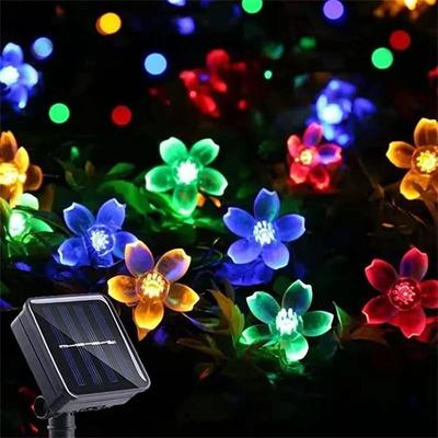 Uplift Picks Solar Cherry Blossom String Lights For Magical Outdoor Garden Holiday Decor cherry Colorful 6.5 M 30 Leds (2 Modes)