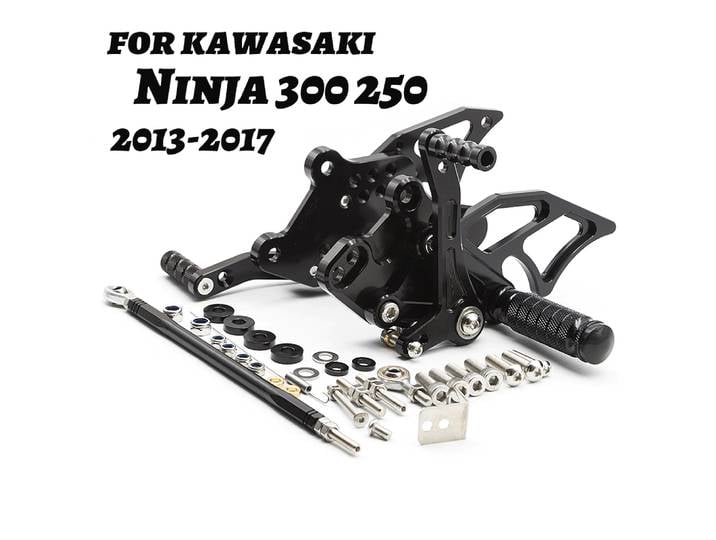 Pour Kawasaki Ninja 300 250 Ninja300 2013 2014 2015 2016 2017 CNC repose-pieds réglable repose-pieds arrière ensemble repose-pieds repose-pieds