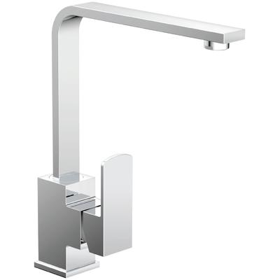 Küchenarmatur WELLTIME "Viktoria", silber (chrom), B:5cm H:29cm T:25,4cm Ø:5cm, Armaturen, Design-Armatur für Küchenspüle, eckig