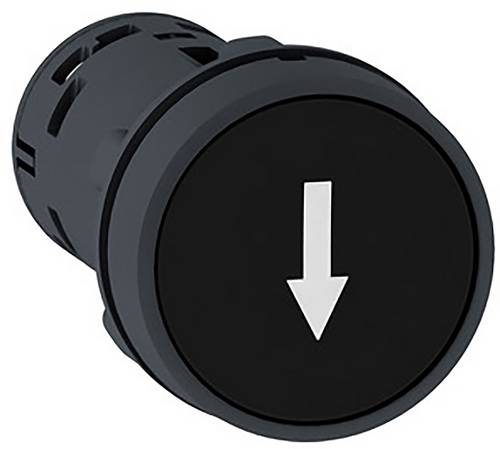 Schneider Electric XB7NA21343 Drucktaster, Harmony XB7, Monoblock, Kunststoff, Ø22mm, schwarz, 1S, Schraubklemme, PFEIL UNTEN