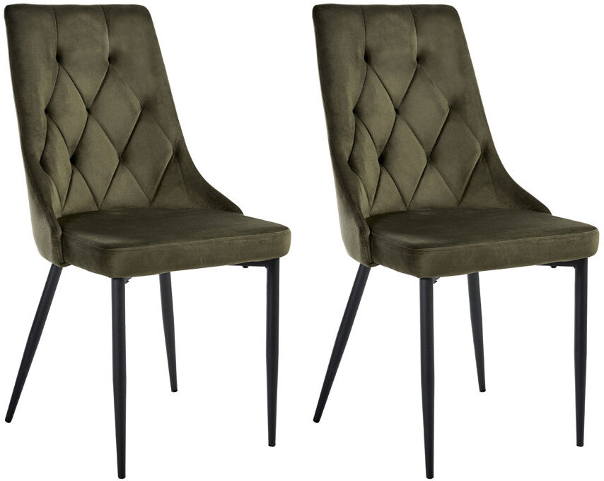 17 Stories 49cm H Velvet Upholstered Upholstered Back Side Chair Green 95cm H X 49cm W X 60cm D