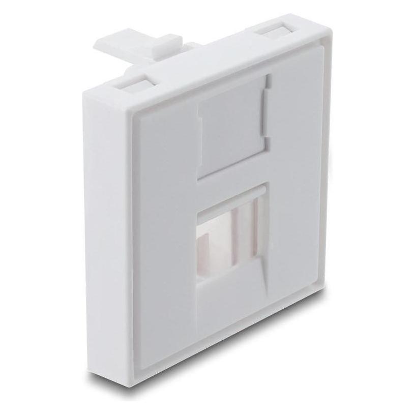 Delock Easy 45 V-Modulblende für Keystone Modul 1 Port mit Staubschutzklappe 45 x 45 mm weiß (81552)