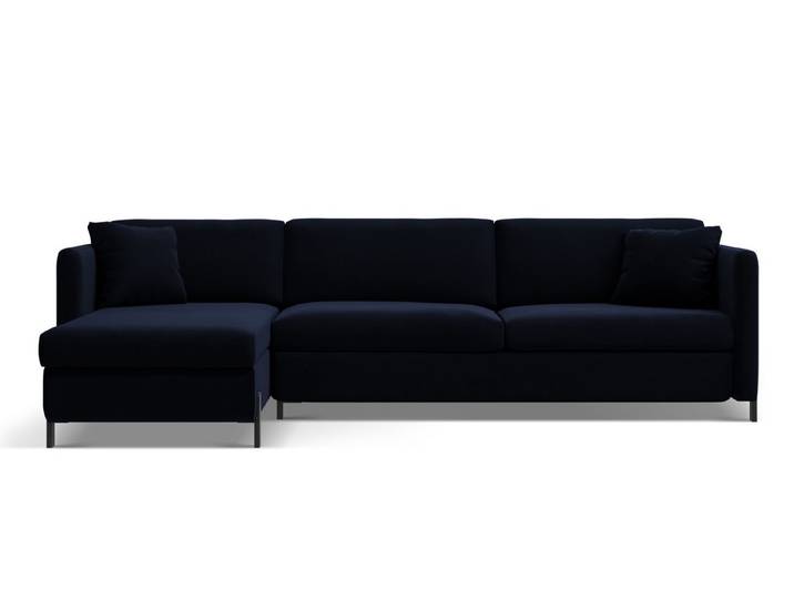 Micadoni Samtstoff Ecksofa mit Bettfunktion Links Gloria, mit Schlaffunktion 5-Sitzer