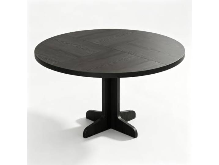 Hapterouse Esstisch 120 cm Holz Schwarz 4–6 Personen Landhausstil Geschwungene Beine, standsichere Konstruktion, runde Platte, Esszimmer
