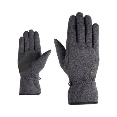 Multisporthandschuhe ZIENER "IWO-Z AS TOUCH unisex", Gr. 9.5, schwarz (schwarz mélange), Polyester, Handschuhe